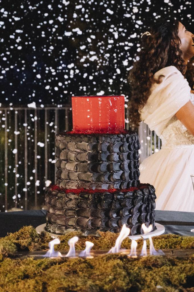 Torta di matrimonio a tema Trono di Spade, con fuoco e neve. Lorenza Moruzzi Fotografie - © All right reserved.